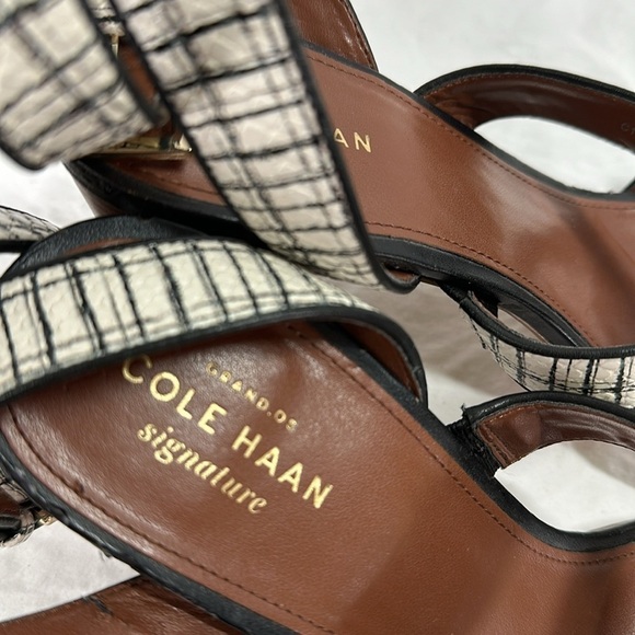 Cole Haan Signature Ankle Strap Snakeskin Scales Leather Heeled Sandals, 8B - Picture 8 of 9